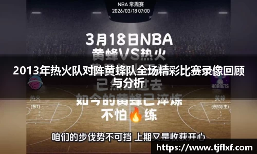 2013年热火队对阵黄蜂队全场精彩比赛录像回顾与分析