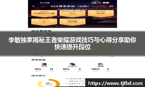 李敏独家揭秘王者荣耀游戏技巧与心得分享助你快速提升段位